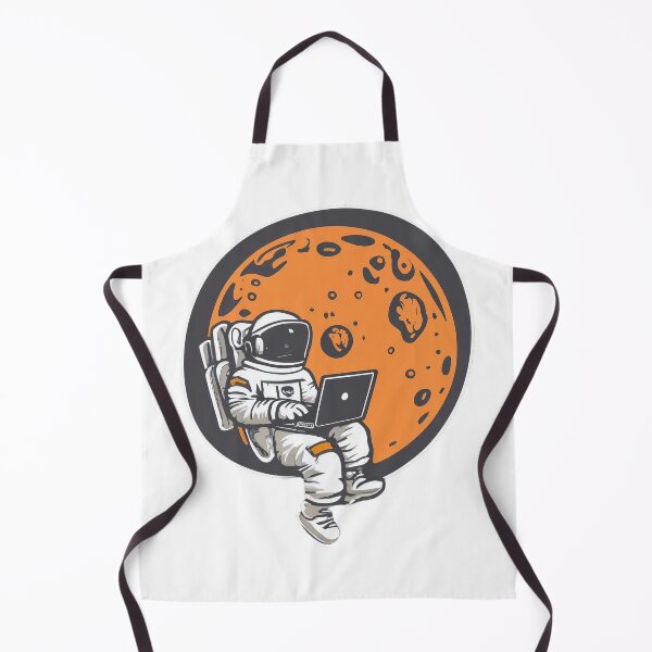 Item preview, Astronaut with a laptop on the moon remote working designed and sold by Aktio Design.