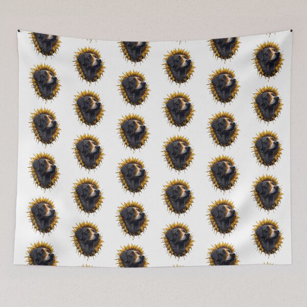 Item preview, Dog face surrounded by yellow leaves designed and sold by BaliamShop.