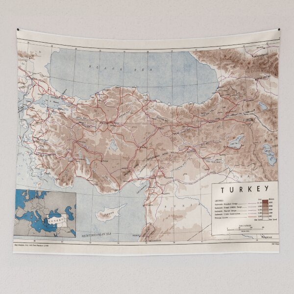 Item preview, Vintage Map of Turkey (1949) designed and sold by BravuraMedia.