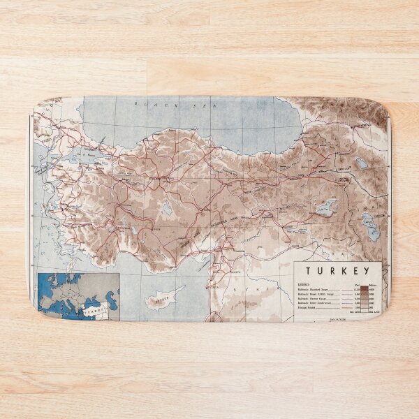 Item preview, Vintage Map of Turkey (1949) designed and sold by BravuraMedia.