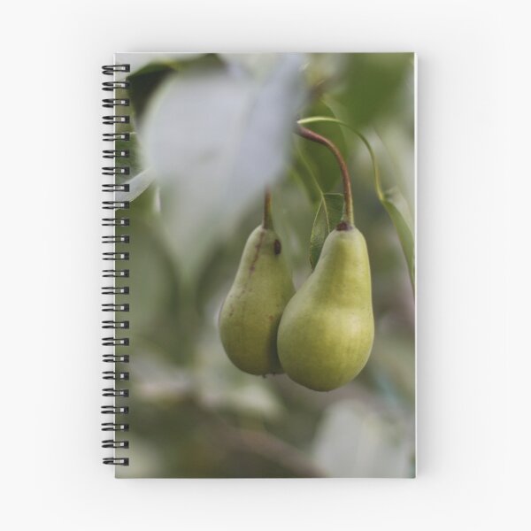 Item preview, green pear hanging on a branch among the leaves designed and sold by LiubovAvdeeva.