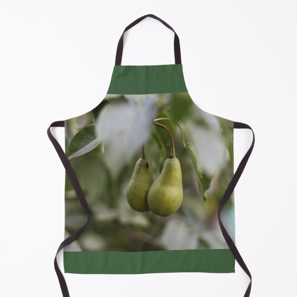 Item preview, green pear hanging on a branch among the leaves designed and sold by LiubovAvdeeva.
