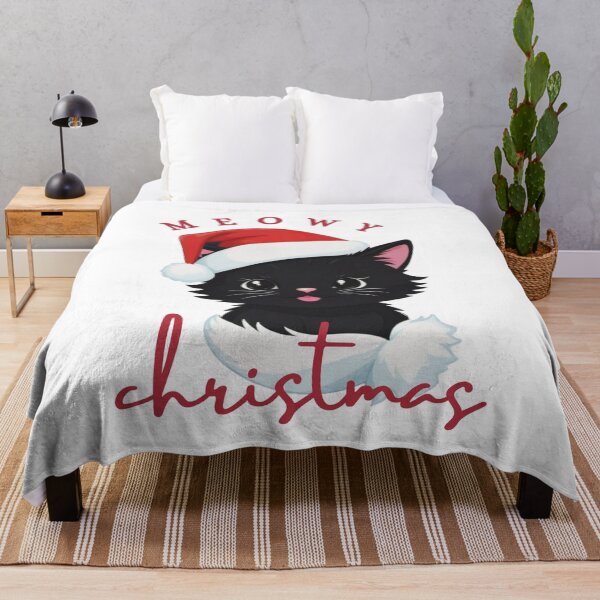 Item preview, Meowy Christmas (cute black cat as santas helper) designed and sold by Gilby-Designs.