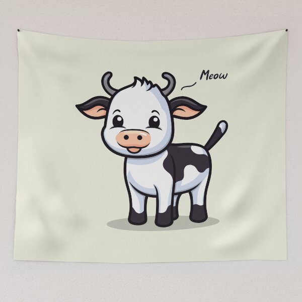 Item preview, Confused Cow Meowing designed and sold by MadSwellDesigns.
