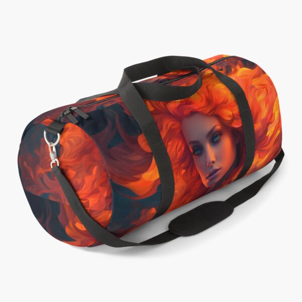 Item preview, Chibi illustration of a woman with beautiful orange flaming hair designed and sold by AI-Only Creations.