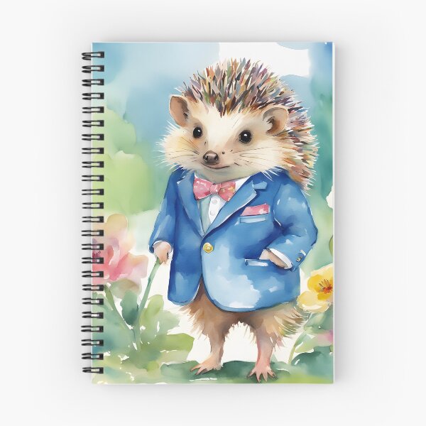 Item preview, Cute Hedgehog in a blue jacket watercolor illustration designed and sold by SophieClimaArt.