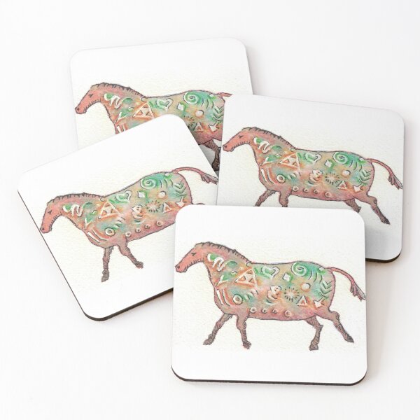 Item preview, fat cartoony horse watercolor and ink designed and sold by CrittersByLola.