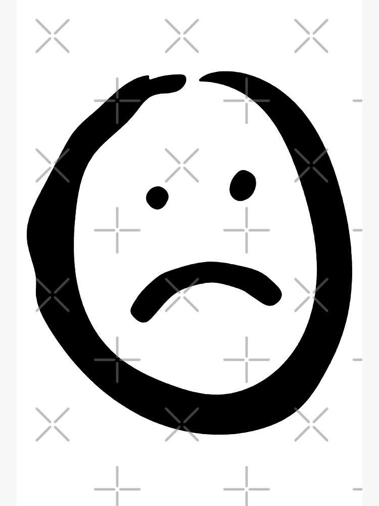 Premium Vector | Black thin line sad emoji speech bubble logo on white  concept of abstract symbol for dialogue in global social network or unusual  face of insulted person like simple sticker
