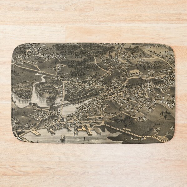 Item preview, Vintage Map of Hingham MA (1885) designed and sold by BravuraMedia.