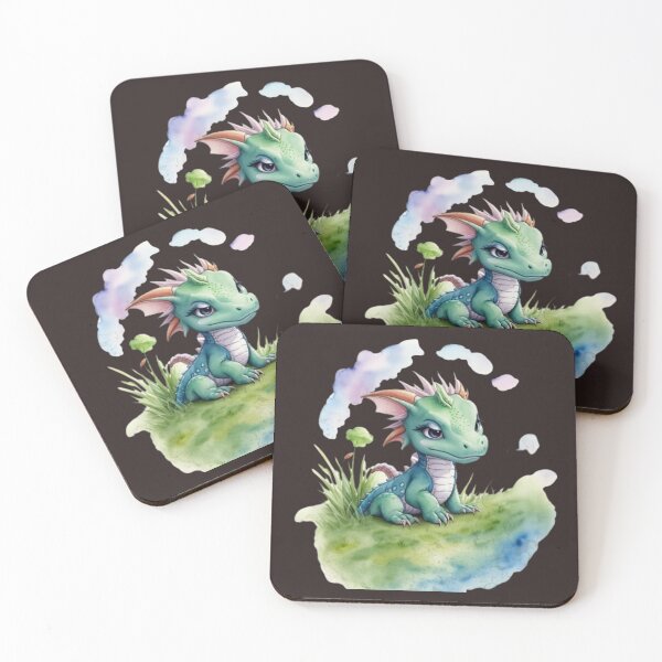 Artikelvorschau, Baby-Drachen-Aquarell-Design entworfen und verkauft von Wolfheartart.