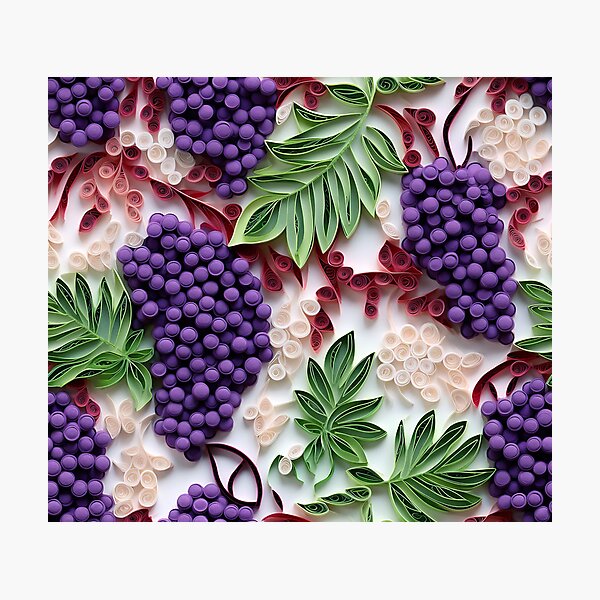 Item preview, Grape Vines Harvest - 3D Paper Art - Violet and Strange Leaves designed and sold by JoanNinjaHen.