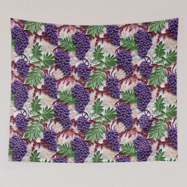 Artikelvorschau, Weinreben-Ernte – 3D-Papierkunst – violette und seltsame Blätter entworfen und verkauft von JoanNinjaHen.