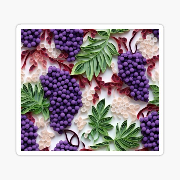 Item preview, Grape Vines Harvest - 3D Paper Art - Violet and Strange Leaves designed and sold by JoanNinjaHen.