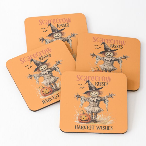 Item preview, Scarecrow Kisses Harvest Wishes, vintage style designed and sold by Sunmoonlove.