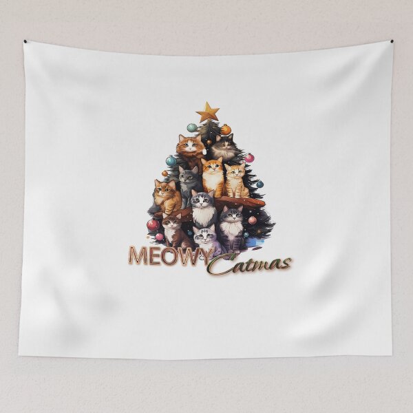 Item preview, Merry catmas - 12 days of catmas – meowy catmas – catmas carols – meowy Xmas – cat tree funny Xmas designed and sold by JansenGS.