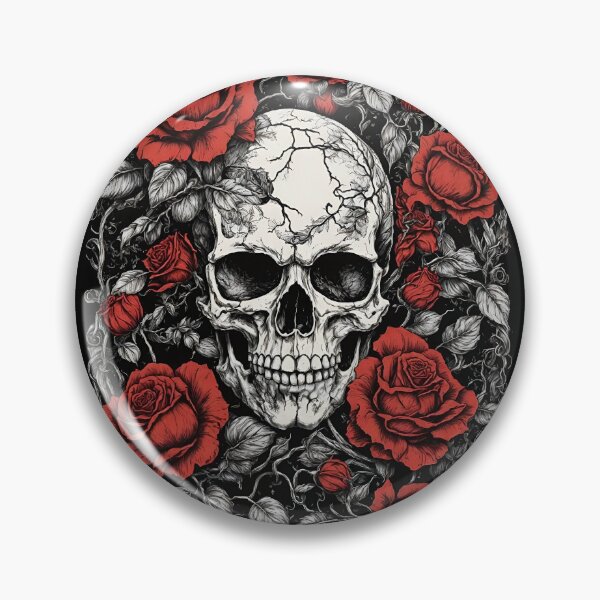 Item preview, Skull with Roses designed and sold by Wobblechops.
