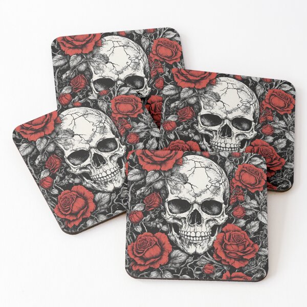 Item preview, Skull with Roses designed and sold by Wobblechops.