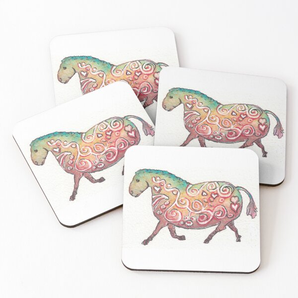 Item preview, fat pony with hearts and swirls designed and sold by CrittersByLola.