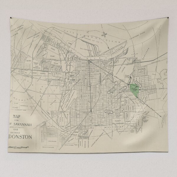 Item preview, Vintage Map of Savannah GA (1923) designed and sold by BravuraMedia.