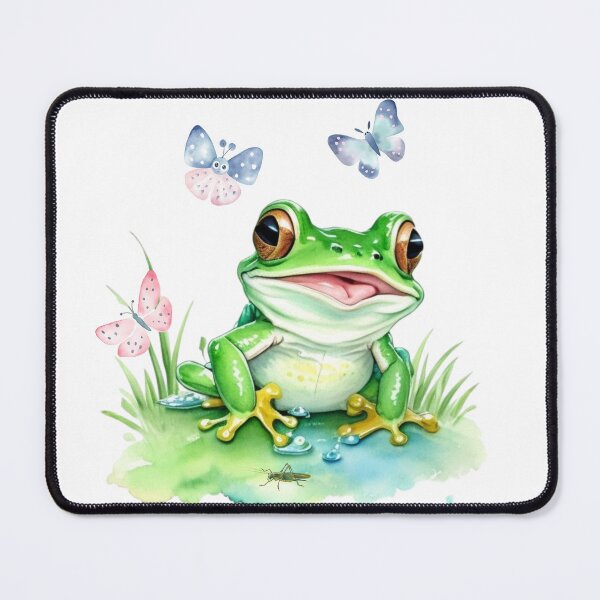 Item preview, Frog And Butterflies Watercolour Design designed and sold by Wolfheartart.