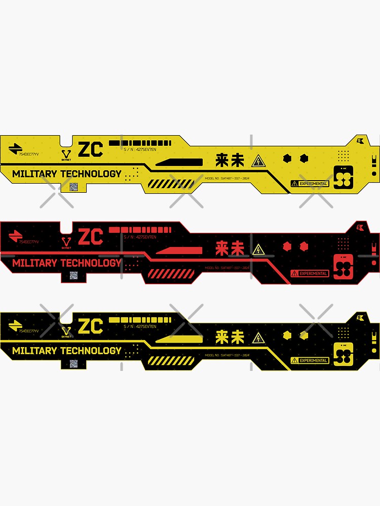 Thumbnail 3 of 3, Sticker, 03 Cyberpunk Chipset Experimental Military Technology Vol. 01 designed and sold by JulianoZn97.