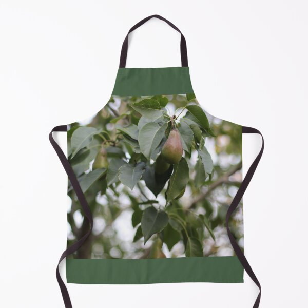 Item preview, green pear hanging on a branch among the leaves designed and sold by LiubovAvdeeva.