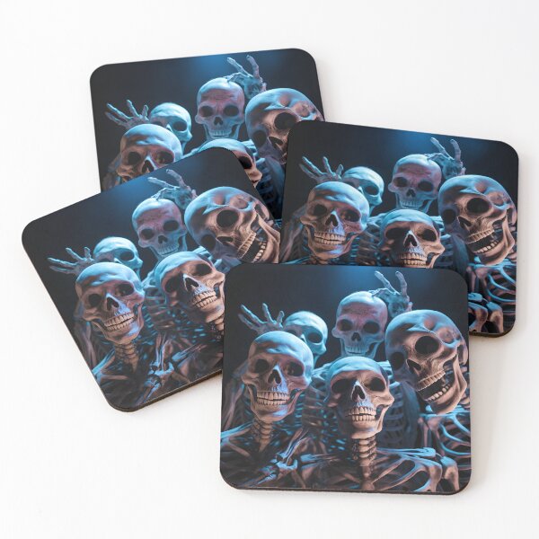 Item preview, Bunch of skeleton friends making a selfie designed and sold by AI-Only Creations.