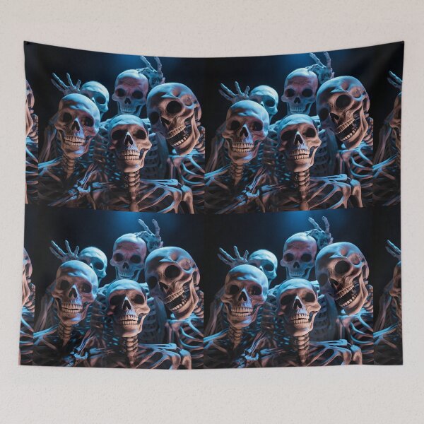 Item preview, Bunch of skeleton friends making a selfie designed and sold by AI-Only Creations.