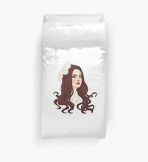 Lana Del Rey Digital Drawing Design (flowers) Duvet Cover