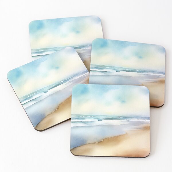 Item preview, Beach watercolor designed and sold by blackwhiteblue.