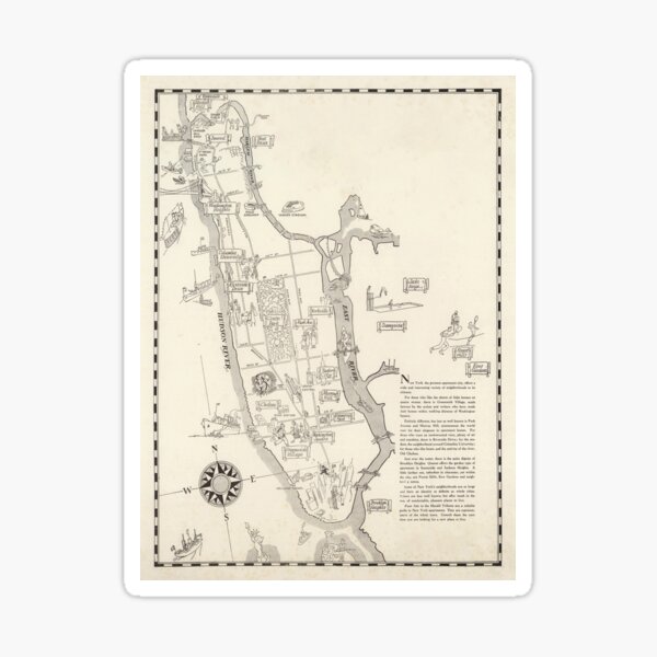 Item preview, Vintage Pictorial Map of New York City (1925) designed and sold by BravuraMedia.