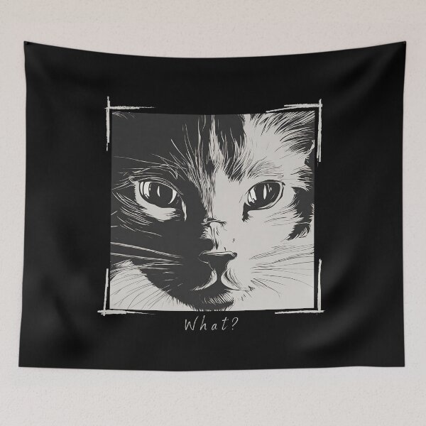 Item preview, Cat What ? Mesmerized Black And White Cat designed and sold by Dididudidam.