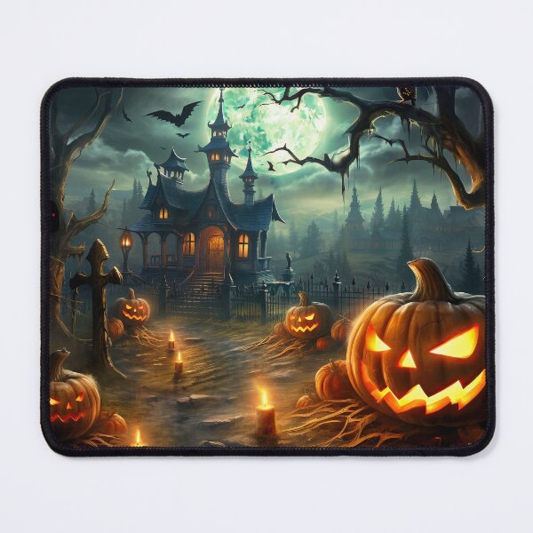 Item preview, Tricks or Treats at the Haunted Mansion: Halloween Night Fantasy Art designed and sold by Claudia Bartoli-McKinney.