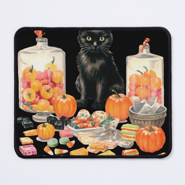 Item preview, Official Candy Inspector, Black Cat vintage style, halloween kitten designed and sold by Sunmoonlove.
