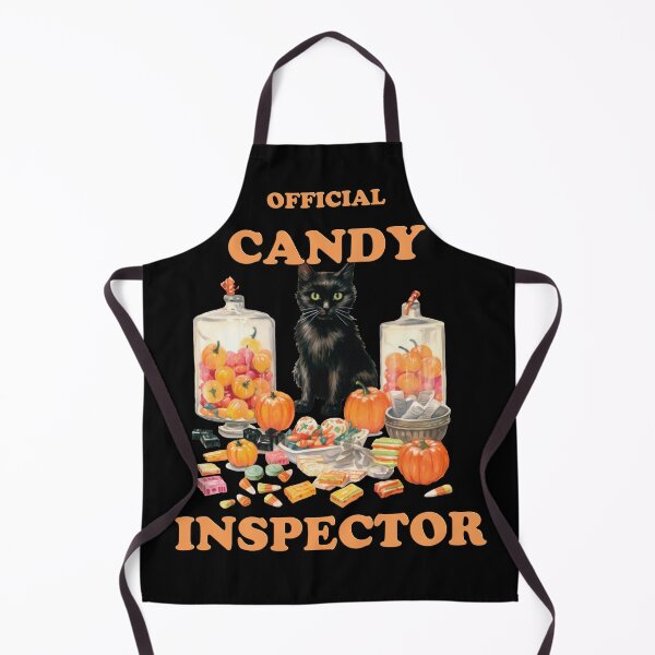 Item preview, Official Candy Inspector, Black Cat vintage style, halloween kitten designed and sold by Sunmoonlove.