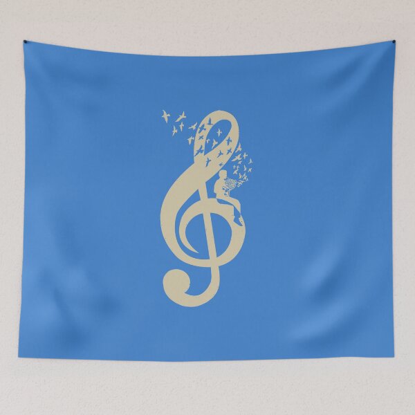 Item preview, Treble Clef -  Music French Horn - Vintage designed and sold by barmalisiRTB.
