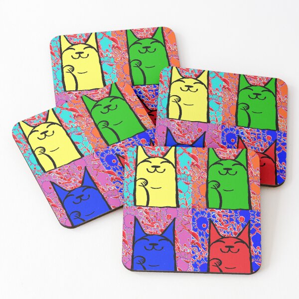Item preview, pop art cats red, blue ,green, red  designed and sold by LowEndGraphics.