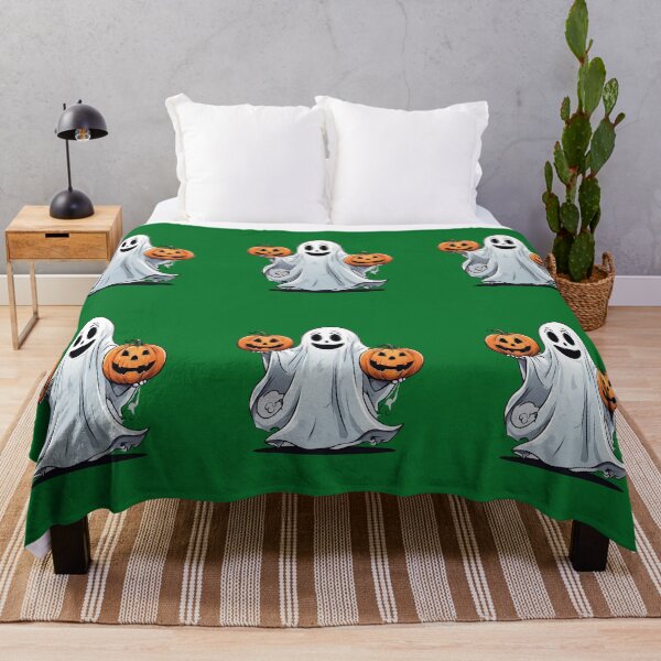 Item preview, Smiling Ghost With Funny Pumpkins Pumpkin Halloween Pretty designed and sold by Dididudidam.