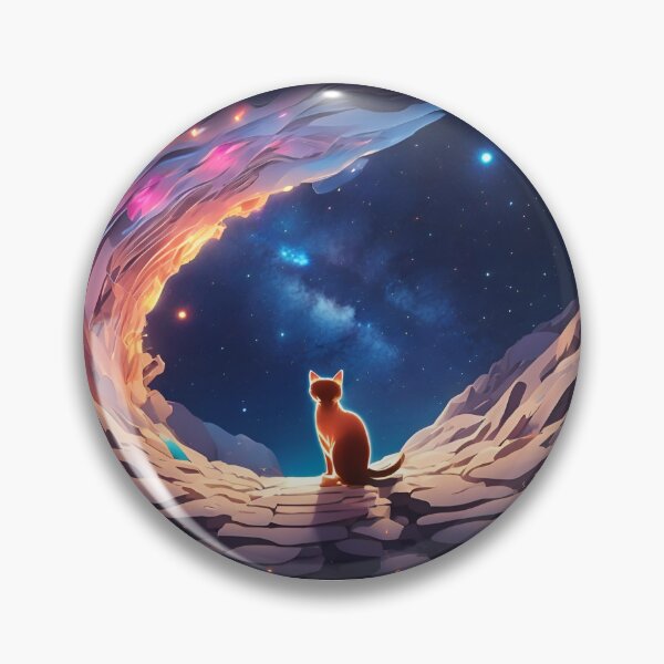 Item preview, Novi Art - Curious Cat enjoying the View of the Stars designed and sold by AiArtNovi.