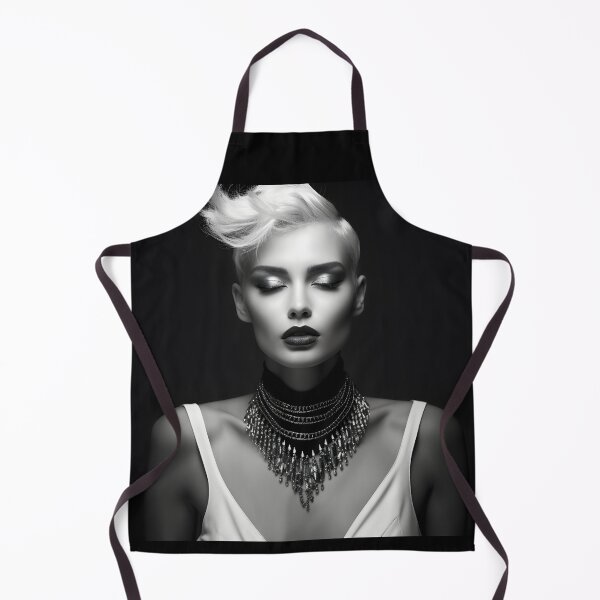 Item preview, High fashion editorial stark contrast model in black and white designed and sold by AI-Only Creations.