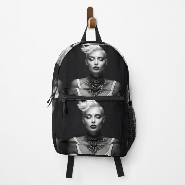 Item preview, High fashion editorial stark contrast model in black and white designed and sold by AI-Only Creations.