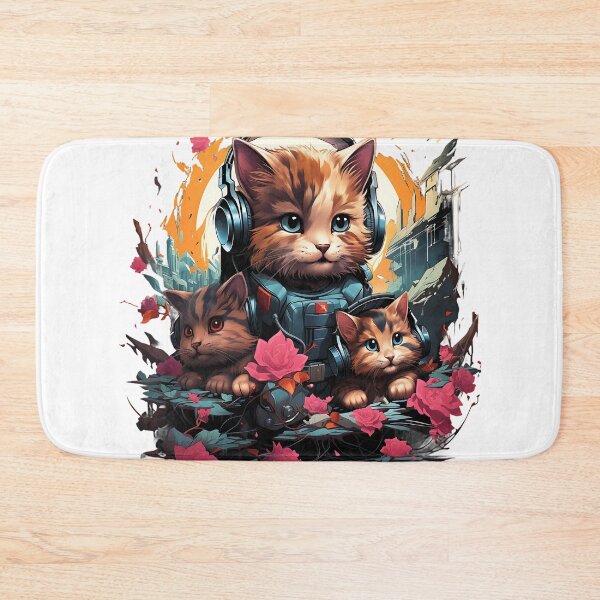 Item preview, Watercolor cat listening a music illustration. T shirt graphics. designed and sold by DreamWorld07.