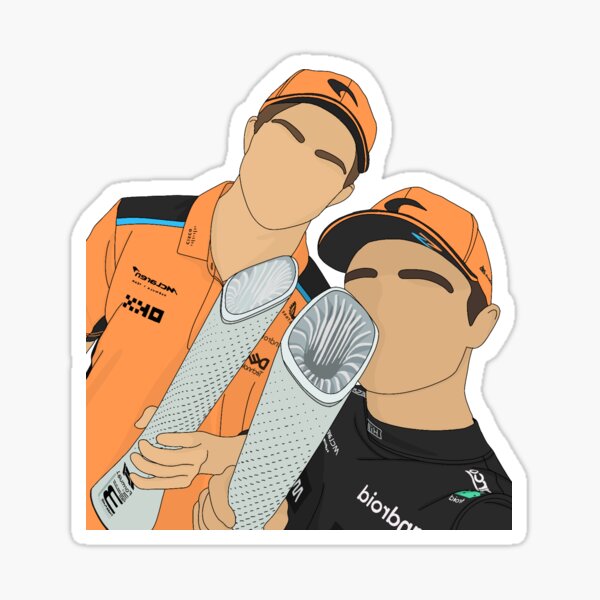 Sticker for Sale avec l'œuvre « Lando Norris - Pilote de course cadeau fan  de sport automobile » de l'artiste CoolButFunny