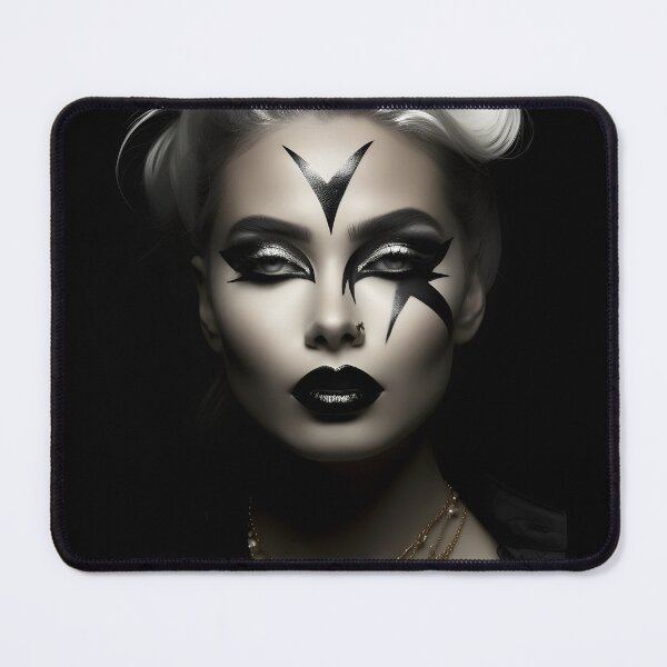 Item preview, High fashion editorial stark contrast model in black and white designed and sold by AI-Only Creations.