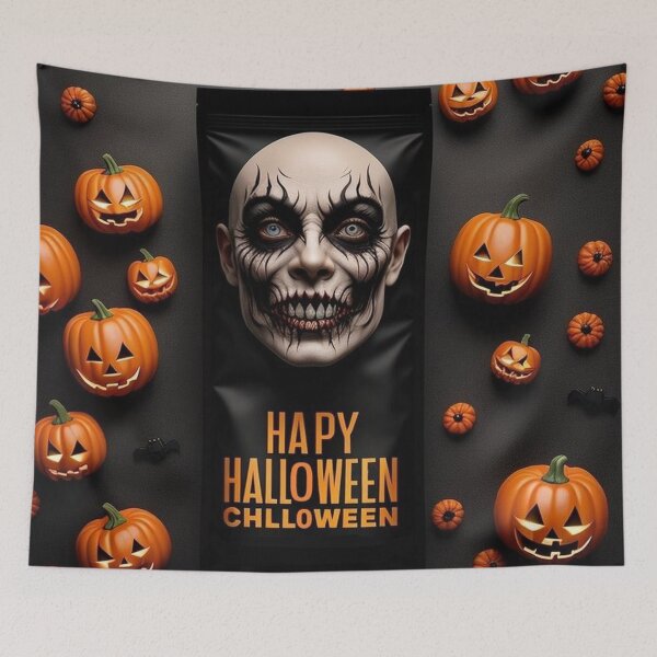 Item preview, Halloween scary face and pumpkins designed and sold by JaroDesign2023.