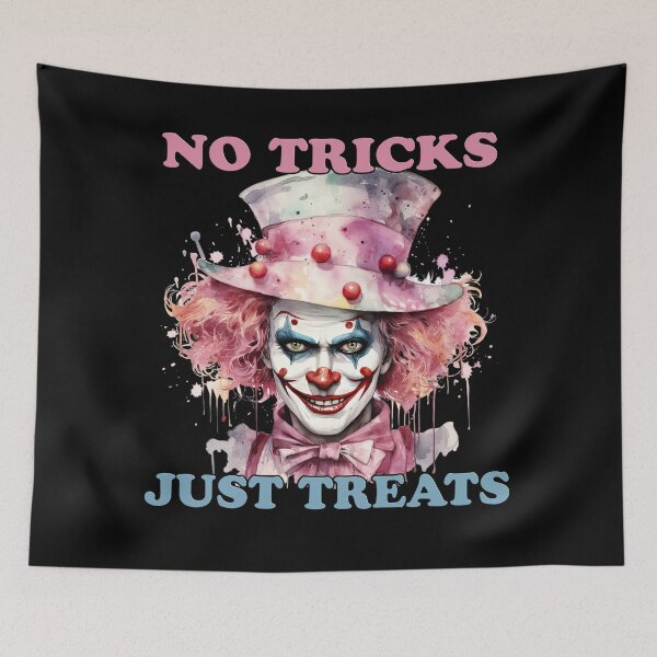 Item preview, No Trick Just Treats Watercolor Clown designed and sold by Sunmoonlove.