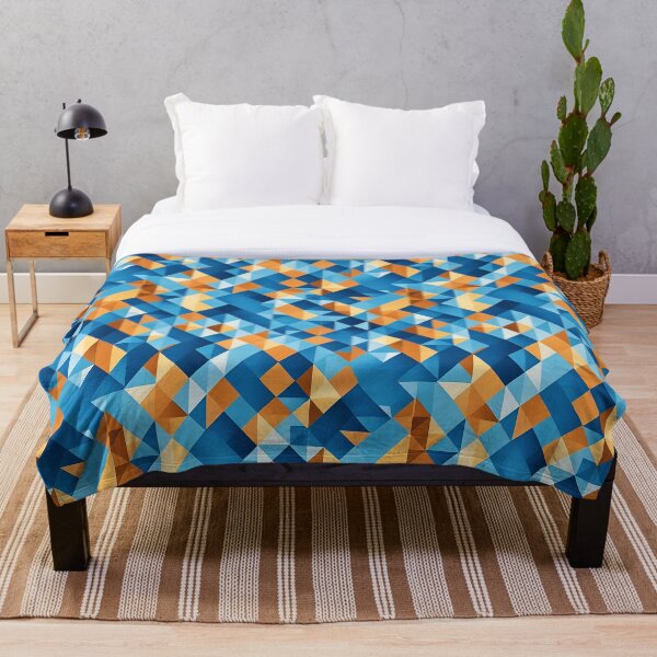 Aperçu de l'œuvre Motif géométrique bleu-marron créée et vendue par KeepDream.