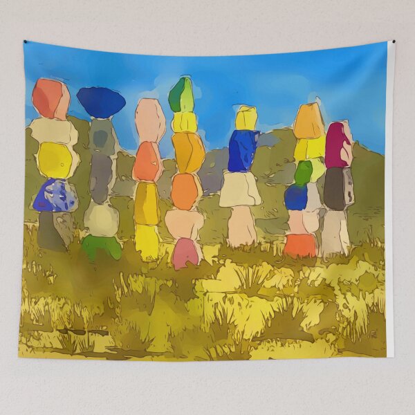 Item preview, Seven Magic Mountains outside Las Vegas Nevada - WelshDesigns designed and sold by welshdesigns.