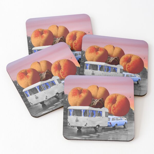 Item preview, Colorful Collage Art Print - 'Georgia On My Mind': Giant Peaches and Adventure on Wheels designed and sold by GollyWillikers.
