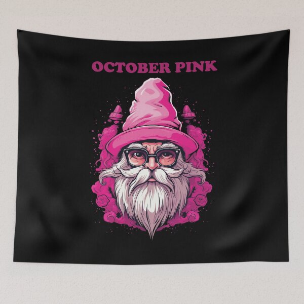 Item preview, Gnome breast cancer awareness design, October Pink design, pink Christmas designed and sold by Lactus.